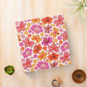 Classeur hibiscus tropical - rose et orange