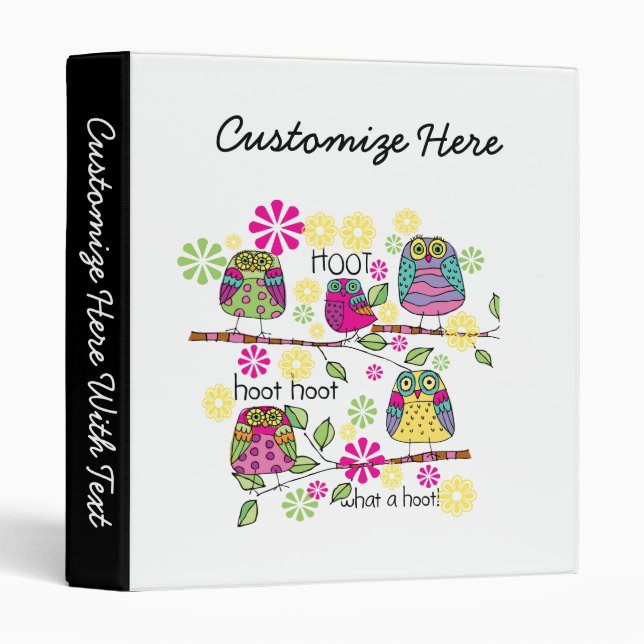 Classeur Hibou de Hootie (Devant/Côté)