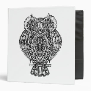 Classeur Hibou fleuri tiré par la main inspiré