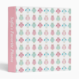 Classeur Hiboux roses et bleus