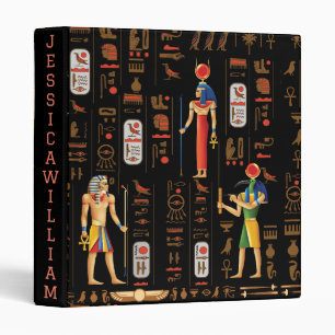 Classeur Hiéroglyphes et divinités de l'Égypte d'or sur le
