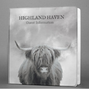 Classeur Highland Cow Cabine Informations d'invité 3 Ring C