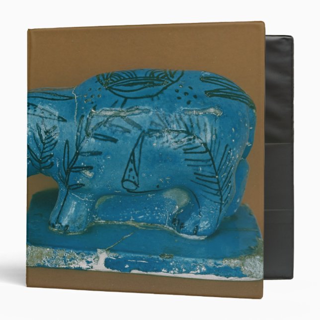 Classeur Hippopotame bleu avec la décoration noire (Devant/Intérieur)