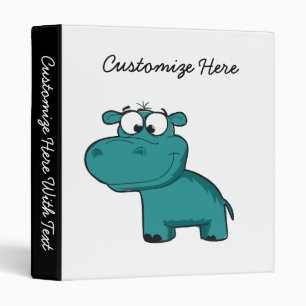 Classeur Hippopotame heureux bleu
