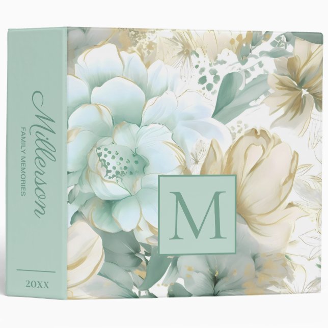 Classeur Histoires de famille Scrapbook Sage Green Ivory Go (Devant/Côté)