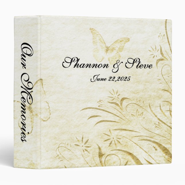 Classeur Histoires de papillons vintages (Devant/Côté)