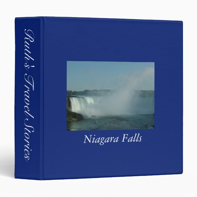 Classeur Histoires de voyage, Niagara Falls, bleu foncé (Devant/Côté)