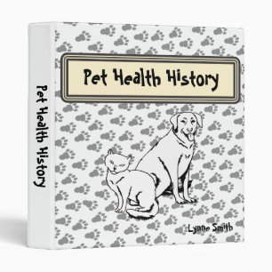 Classeur Historique de la santé des animaux de compagnie, P
