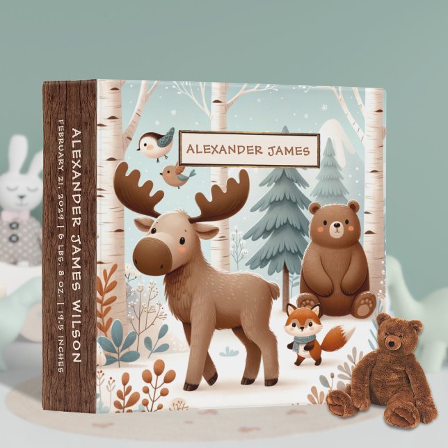 Classeur Hiver Bois Animaux Baby Photo Album (Créateur téléchargé)