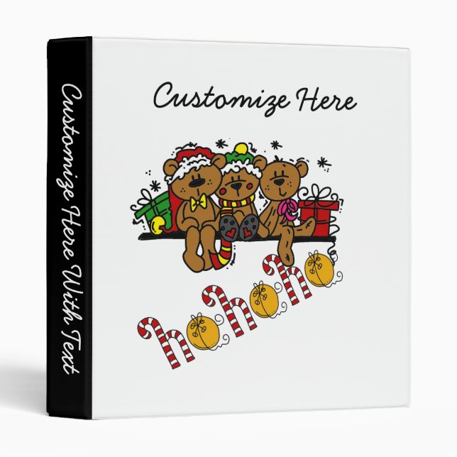 Classeur Ho Ho Ho Nounours (Devant/Côté)