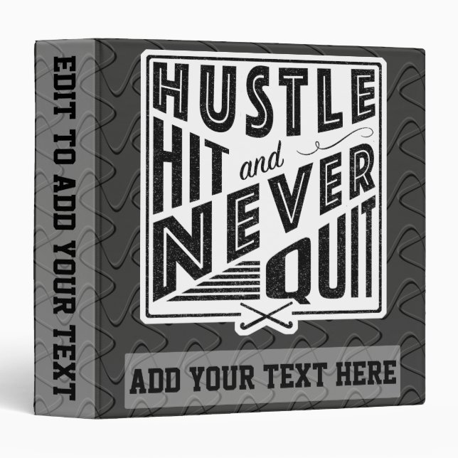 Classeur Hockey sur gazon Hit et n'arrêtez jamais 3 anneaux (Devant/Côté)