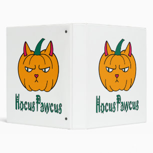 Classeur Hocus pawcus Halloween citrouille ginger cat magie