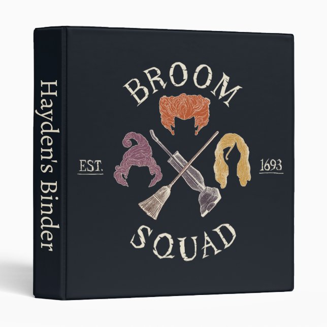 Classeur Hocus Pocus Broom Squad Est. 1693 (Devant/Côté)