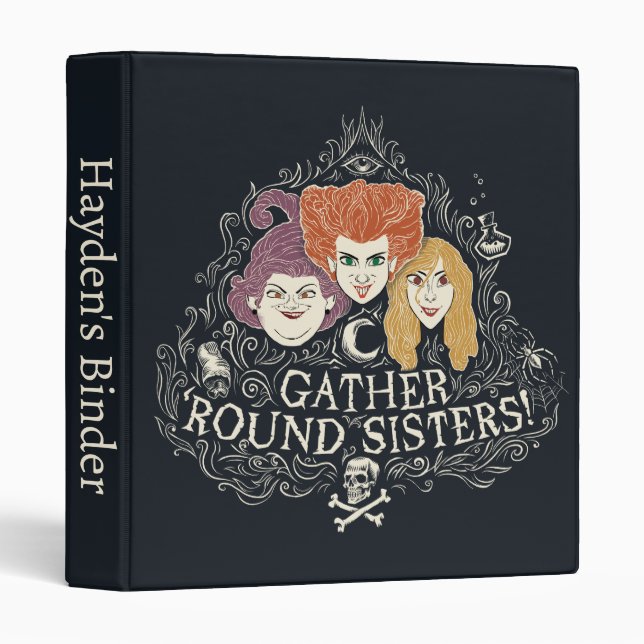 Classeur Hocus Pocus Rassembler 'Soeurs Rondes (Devant/Côté)