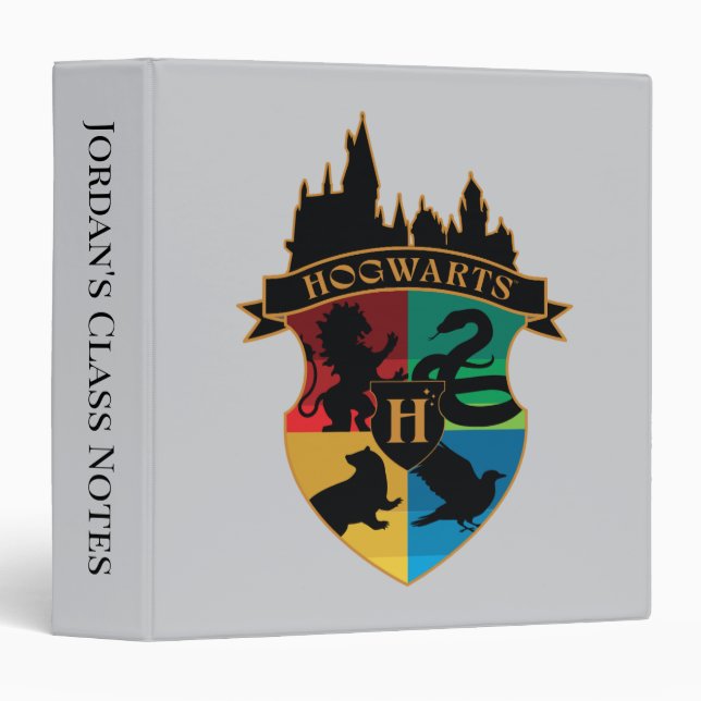 Classeur HoGWARTS™ Castle Crest House Insigne de fierté (Devant/Côté)