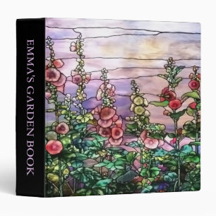 Classeur Hollyhocks Vintage Floral Tiffany verre tendu