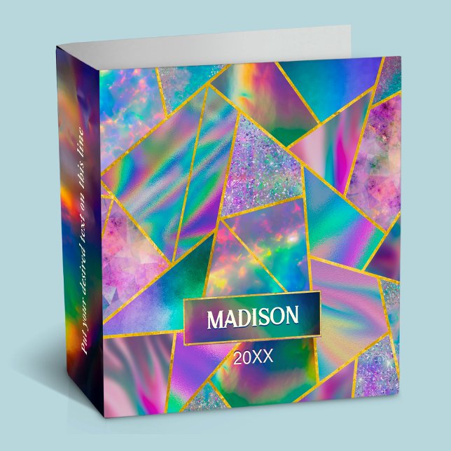 Classeur Holographe élégant chic faux or (Créateur téléchargé)