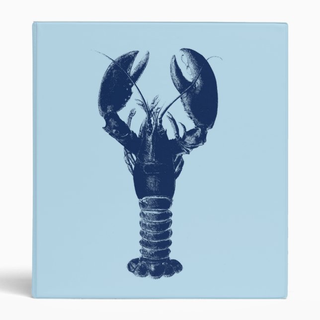 Classeur Homard bleu marine sur bleu clair (Devant)