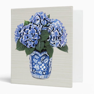 Classeur Hortensias bleus dans un pot en céramique floral