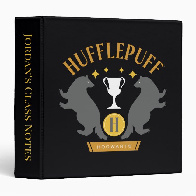 Classeur HUFFLEPUFF™ Badger and Cup House Pride Graphisme (Devant/Côté)