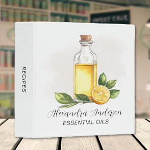 Classeur Huiles Essentielles de Citron Florales Élégantes A