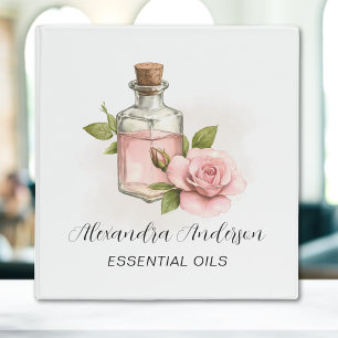 Classeur Huiles essentielles naturelles de rose aquarelle f