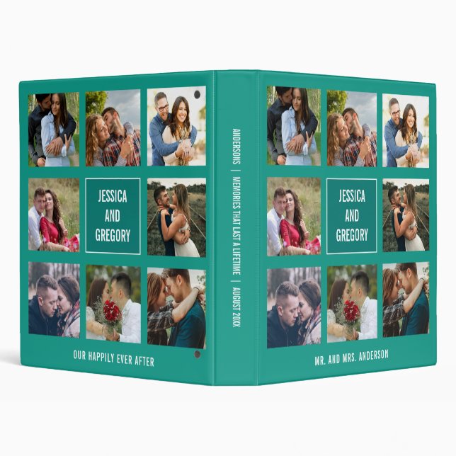 Classeur Huit Mariages photo Collage vert (Arrière-plan)