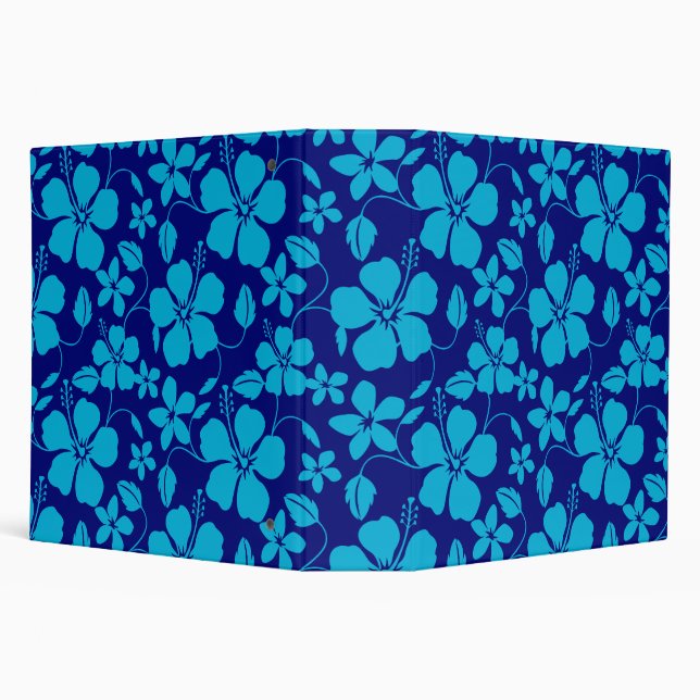CLASSEUR HULA HAWAIENNE (HIBISCUS) BLEU FONCÉ/CLAIR (Arrière-plan)