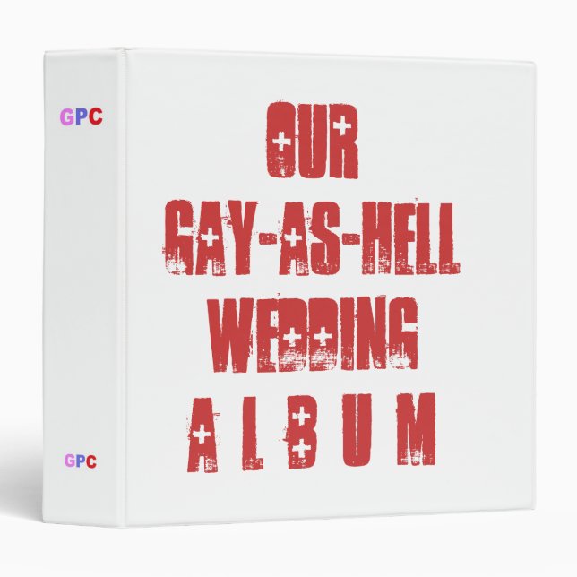 Classeur humoristique d'album de mariage (Devant/Côté)