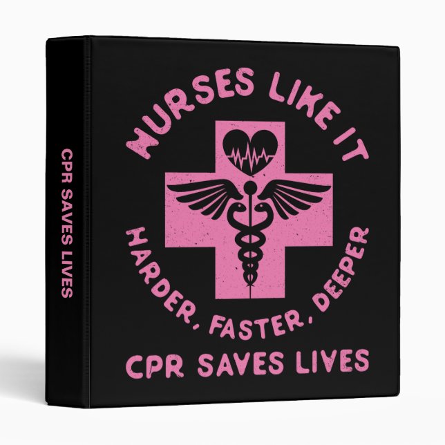 Classeur Humour d'infirmière - les vies d'économies de CPR (Devant/Côté)