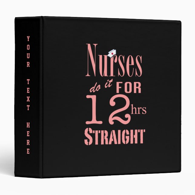 Classeur Humour d'infirmières+Personnalisez le nom (Devant/Côté)