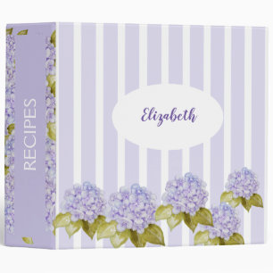 Classeur Hydrangea Teintes De Violet Monogrammé