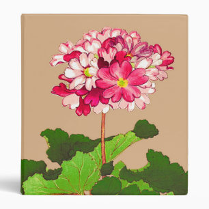Classeur Hydrangée japonaise vintage. Rose et vert