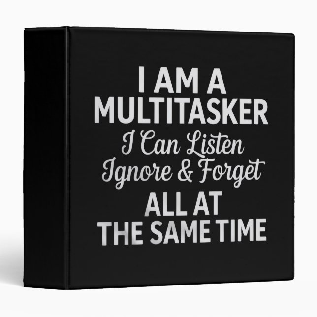 Classeur I Am a Multitasker Funny Work Life Humor (Devant/Côté)