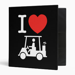 Classeur I chariot de golf de coeur (amour)