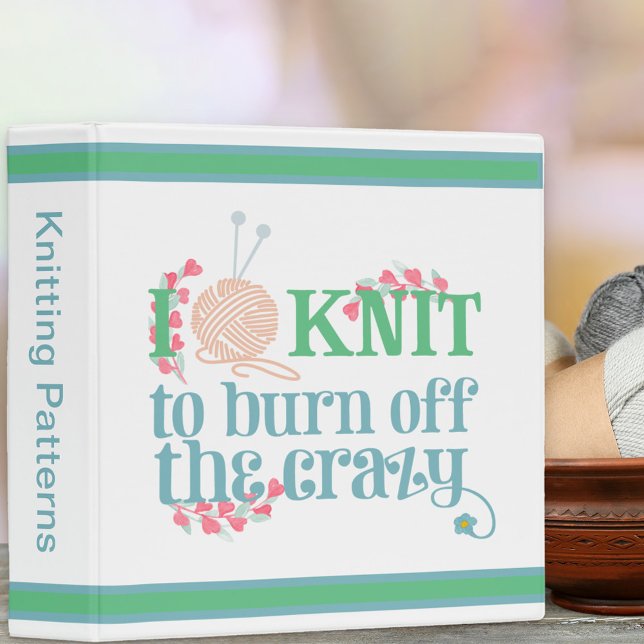 Classeur I Knit Dire - Knitters Humour Motif de Tricot (Funny knitting quote - gift for knitters to file their knitting patterns)