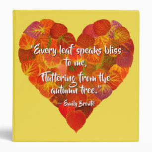 Classeur I Love Automne—Rouge Aspen Leaf Heart 1, Citation