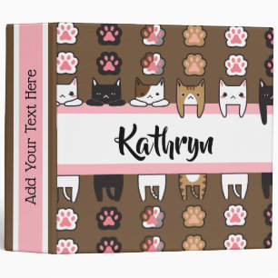 Classeur I Love Cats Personnalisé