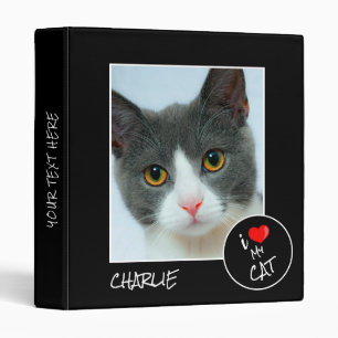 Classeur I Love My Cat, Custom Photo - Amateurs d'animaux d