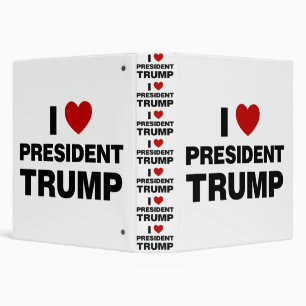 Classeur I Love Président Trump Heart