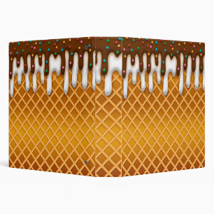 Classeur Ice Cream Drip Gaufle Cone Chocolate And Vanilla