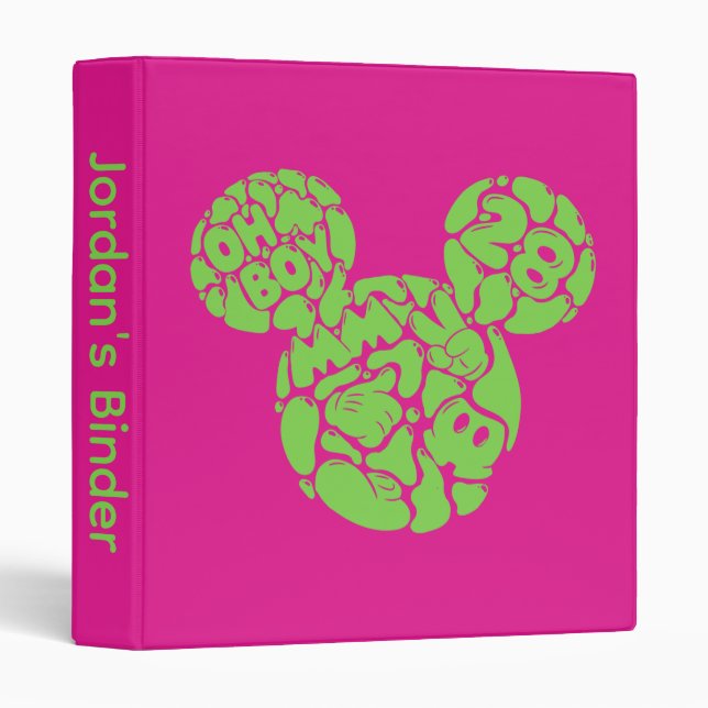 Classeur Icône Liquide Mickey Mouse Vert (Devant/Côté)