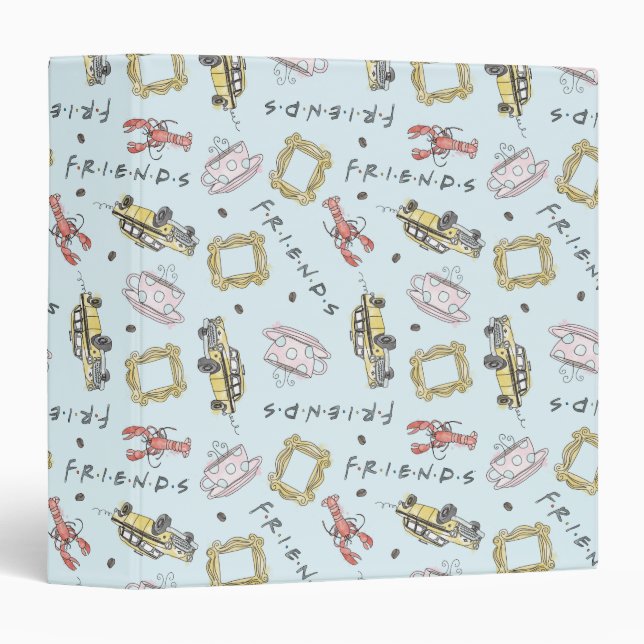 Classeur Icônes d'aquarelle AMIS™ Motif (Devant/Côté)
