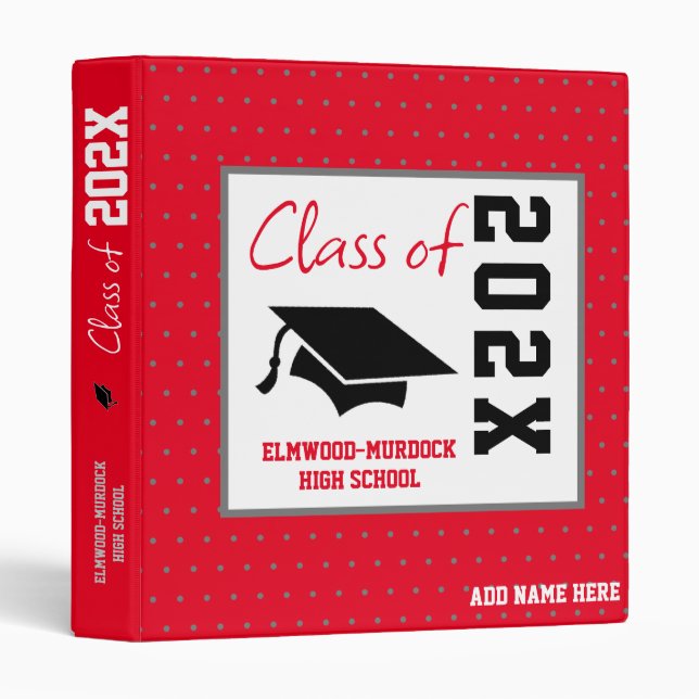 Classeur Idées Red Senior Scrapbook (Devant/Côté)