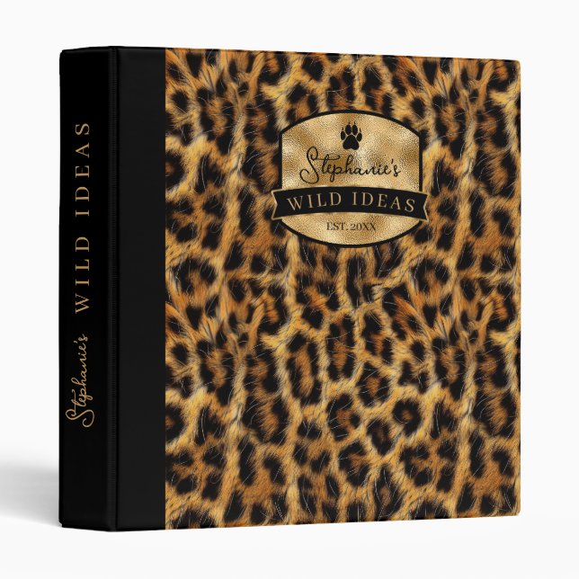 Classeur Idées sauvages Étiquette d'or Dk Leopard ID1160 (Devant/Côté)