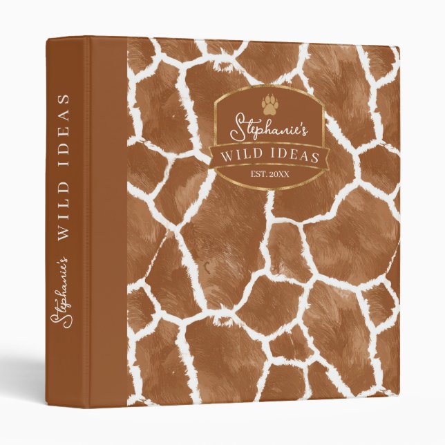 Classeur Idées sauvages Étiquette d'or Giraffe ID1160 (Devant/Côté)