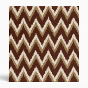 Classeur Ikat Chevron Stripes - Chocolat Brown & Beige