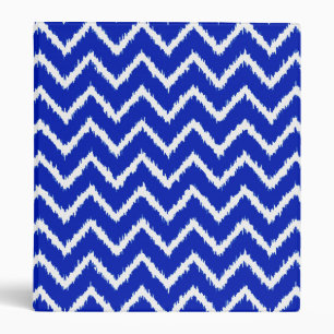 Classeur Ikat Chevrons - Cobalt bleu et blanc