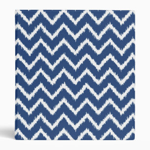 Classeur Ikat Chevrons - Marine bleu et blanc
