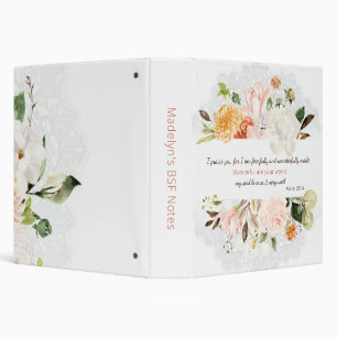 Classeur Il m'a créé Psaume 139:14 Floral Christian